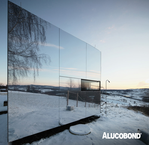 Nature-inspired luxury exterior wall cladding with reflective ALUCOBOND facade