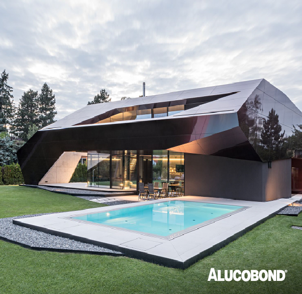 Customized luxury villa facade with fire-safe ALUCOBOND cladding