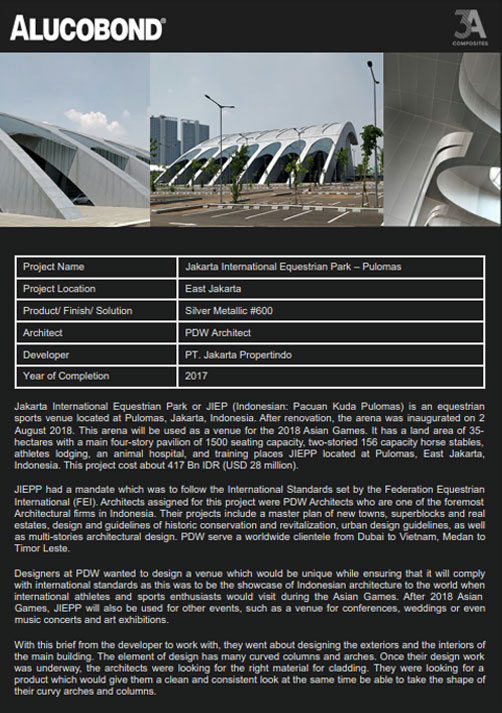 Newsletter October 2018 – ALUCOBOND shapes this unique stadium in Jakarta, Indonesia