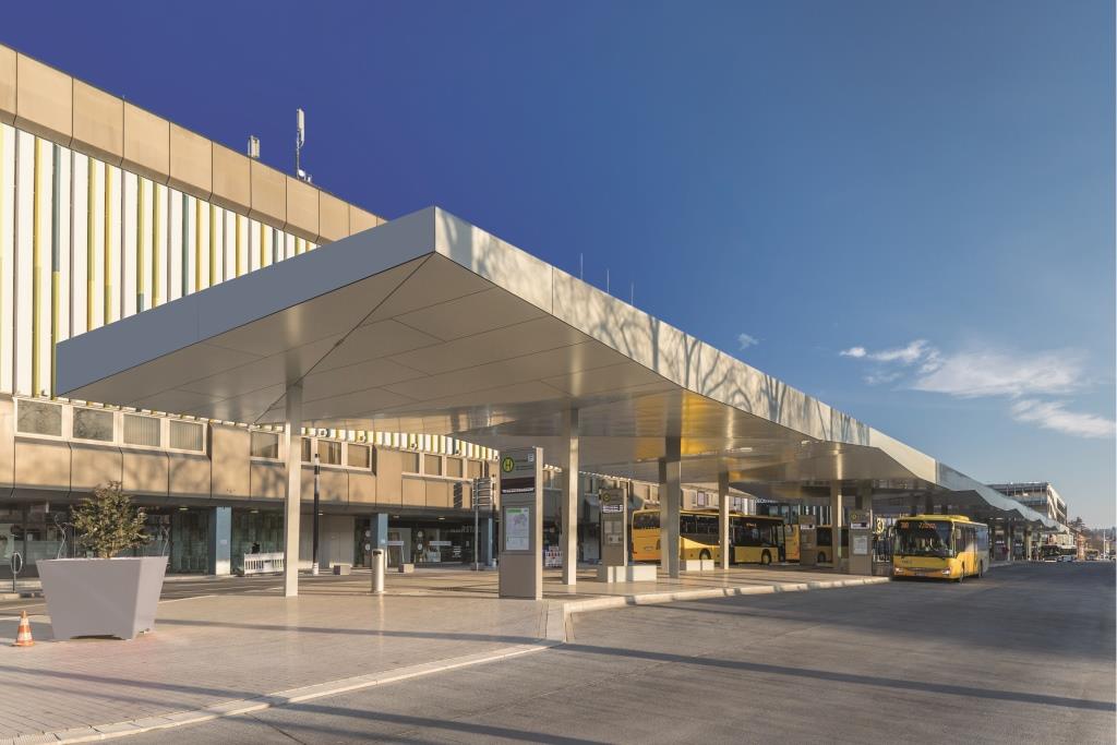  Bus Terminal with Bus in the background 